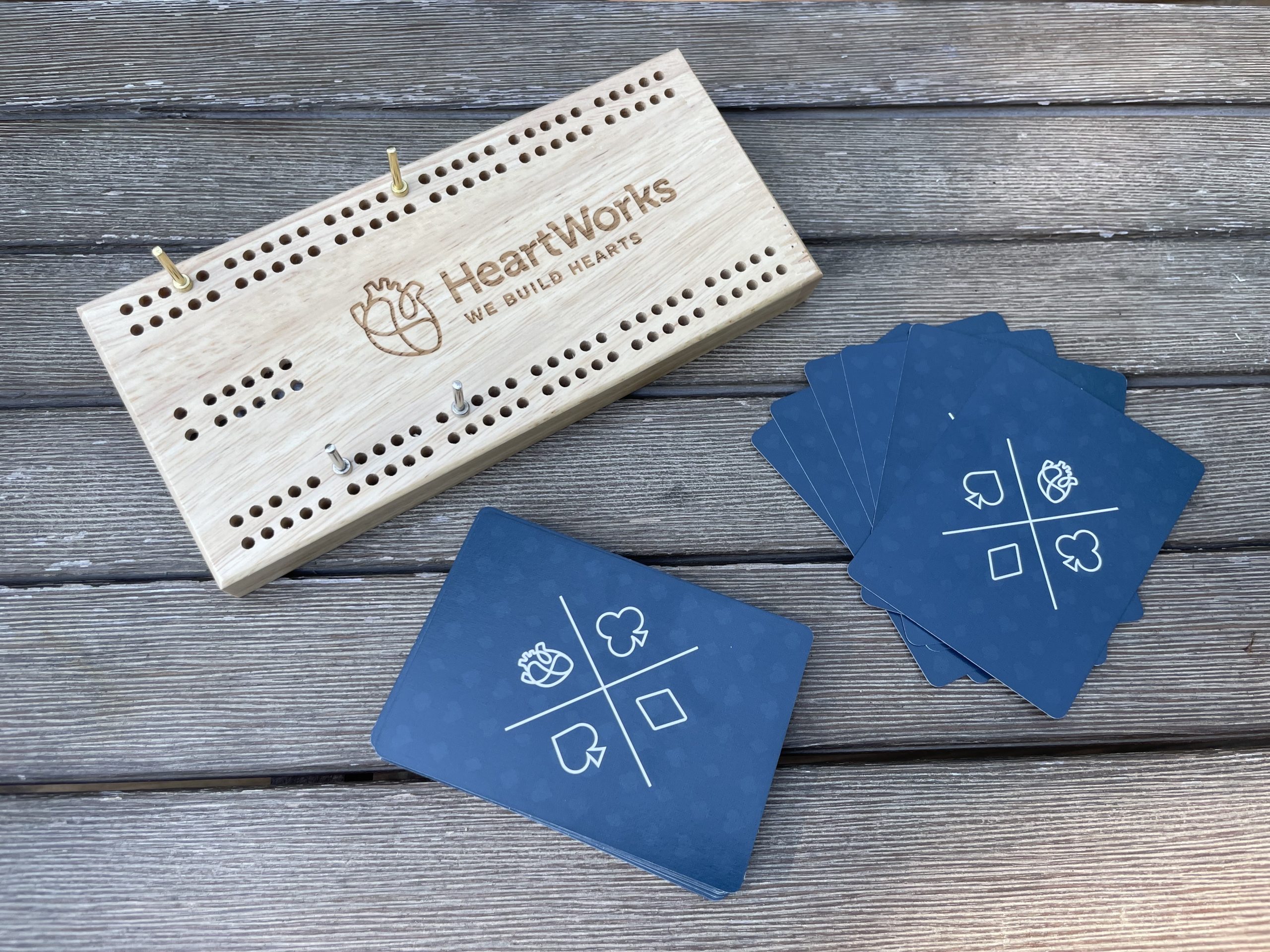 Travel Size Cribbage Board + Playing Cards