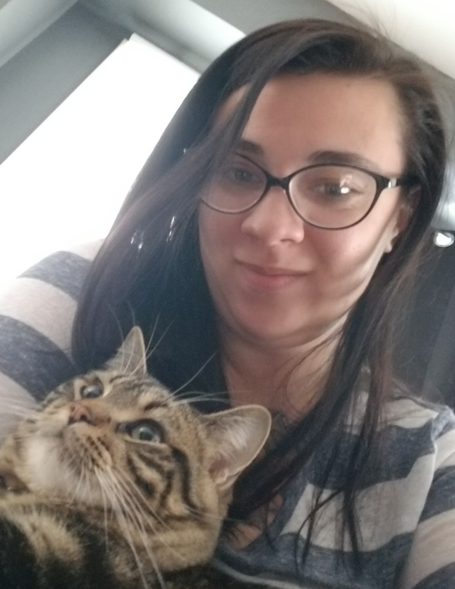 woman with cat